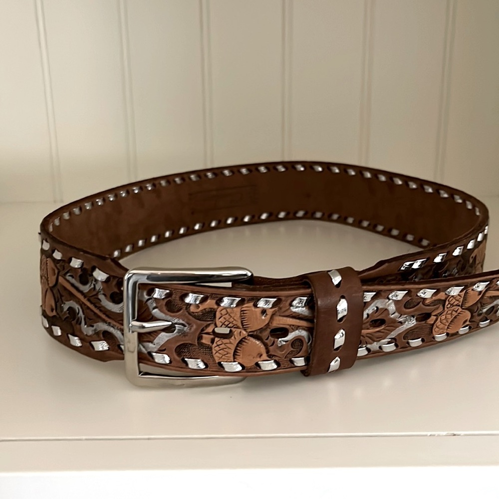 Chambers Leather Tooled Belt